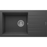 Real Stone Realstone Assos 76 Xl P010 Granit Evye 760X435 mm Tek Göz Damlalıklı Mutfak Evyesi - Realstone P010 Assos 76 Xl Antrasit - Tek Gözlü - 76x43,5 cm