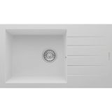 Real Stone Realstone Assos 76 Xl P010 Granit Evye 760X435 mm Tek Göz Damlalıklı Mutfak Evyesi - Realstone P010 Assos 76 Xl Beyaz - Tek Gözlü - 76x43,5 cm