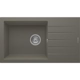 Real Stone Realstone Assos 76 Xl P010 Granit Evye 760X435 mm Tek Göz Damlalıklı Mutfak Evyesi - Realstone P010 Assos 76 Xl Gri - Tek Gözlü - 76x43,5 cm