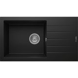 Real Stone Realstone Assos 76 Xl P010 Granit Evye 760X435 mm Tek Göz Damlalıklı Mutfak Evyesi - Realstone P010 Assos 76 Xl Siyah - Tek Gözlü - 76x43,5 cm