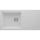 Real Stone Realstone Assos 86 Xl P011 Granit Evye 860X435 mm Tek Göz Damlalıklı Mutfak Evyesi - Realstone P011 Assos 86 Xl Beyaz - Tek Gözlü - 86x43,5 cm
