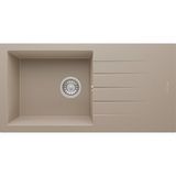 Real Stone Realstone Assos 86 Xl P011 Granit Evye 860X435 mm Tek Göz Damlalıklı Mutfak Evyesi - Realstone P011 Assos 86 Xl Cappuccino - Kahverengi - Tek Gözlü - 86x43,5 cm
