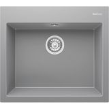 Real Stone Realstone Didyma 60 K002 Granit Evye 600X530 mm Tek Göz Mutfak Evyesi - Realstone K002 Didyma 60 Gri - Tek Gözlü - 60x53 cm