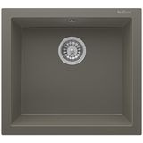 Real Stone Realstone Gordion 52 K05 Granit Evye 520X470 mm Tek Göz Mutfak Evyesi - Realstone K005 Gordion 52 Gri - Tek Gözlü - 52x47 cm