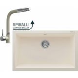 Real Stone Realstone Gordion 77 & Sümela Spiralli Batarya Premium Mutfak Seti - Krem - Tek Gözlü