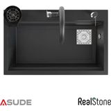 Real Stone Realstone Hermes Granit Evye + Aksesuar Set Siyah