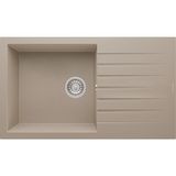 Real Stone Realstone Laodikya 86 Xl P014 Granit Evye 860X500 mm Tek Göz Damlalıklı Mutfak Evyesi - Realstone P014 Laodikya 86 Xl Cappuccino - Kahverengi - Tek Gözlü - 86x50 cm