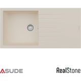 Real Stone Realstone P015 Laodikya Damlalıklı Granit Evye 1000x500 mm Krem