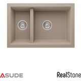 Real Stone Realstone P018 Bergama 1.5 Göz Granit Evye 700x460 mm Antrasit