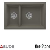 Real Stone Realstone P018 Bergama 1.5 Göz Granit Evye 700x460 mm Siyah