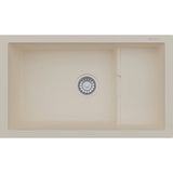 Real Stone Realstone Patara P017 Granit Evye 770X460 mm Tek Göz Mutfak Evyesi - Realstone P017 Patara Krem - Tek Gözlü - 77x46 cm