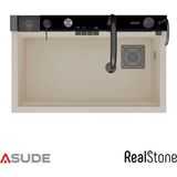 Real Stone Realstone Viktoria Akıllı Granit Evye + Aksesuar Set Krem