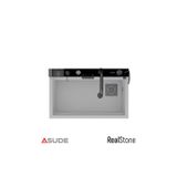Real Stone Viktoria Akıllı Granit Evye + Aksesuar Set Beyaz