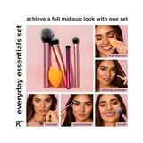 Real Technıques Everyday Essentials Makyaj Fırçası, Yüz Için Komple Set (Yüz Süngeri, Yüz, Ruj, Ayarlama ve Delüks Göz Farı Fırçası) - Option-1