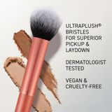 Real Techniques Ultra Peluş Pudra Makyaj Fırçası, Pudra, Bronzlaştırıcı ve Allık, Şeffaf, Yapılabilir Kapsama Alanı, Büy