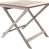 Real Wood Sydney Masif Ahşap Katlanır Bahçe Masası, 75X75X73 Cm, Organik Beyaz