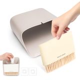Realand Küçük süpürge ve faraş seti, yumuşak kıl çırpma teli toz tavası ve fırça seti, mini asılı duvara monte çöp kutusu, masaüstü, klavye, çekmece, kanepe temizliği için