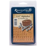 realeather Crafts Metal alfabe ve rakamlar damga seti 1/4 inç