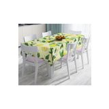 RealHomes 3096 Krem Zeminli Limon Desenli Dekoratif Leke Tutmaz 90x90 cm Masa Örtüsü