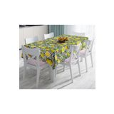 RealHomes 3102 Geometrik Ve Limon Desenli 3D Dijital Baskılı Leke Tutmaz 120x140 cm Masa Örtüsü