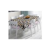 RealHomes 3190 Zebra Desenli Altın Detaylı Modern Leke Tutmaz 90x90 cm Masa Örtüsü