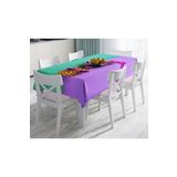 RealHomes 3202 Yeşil ve Mor Ananas Temalı Özel Tasarım Leke Tutmaz 90x90 cm Masa Örtüsü