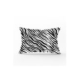 Realhomes 35x55 cm Beyaz Zeminli Siyah Zebra Desenli Dijital Baskılı Modern Dikdörtgen Yastık Kırlent Kılıfı
