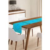 Realhomes 3764 Cam Göbeği Zeminli Etnik Motifler Dijital Baskılı Modern Runner