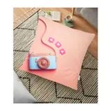 RealHomes 3D Instagram Fotoğraf Makinası Desenli Dijital Baskılı 70x70 cm Yer Minderi