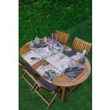 RealHomes 4-1 Renkli Zemin Üzerinde Onedraw Çizimli Modern Amerikan Servis ve Runner Seti ServisRunner-Set127