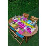 RealHomes 4+1 Dama Zeminli Fashion Girl Tasarımlı Amerikan Servis & Runner Seti, ServisRunner-Set259