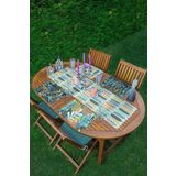 RealHomes 4+1 Dijital Baskılı Özel Tasarım Modern Amerikan Servis & Runner Seti, ServisRunner-Set108