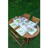 RealHomes 4+1 Egzotik Yaprak Tasarımlı Amerikan Servis & Runner Seti, ServisRunner-Set313