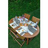 RealHomes 4+1 Geometrik Çizimli Soyut Tasarımlı Amerikan Servis Runner Seti