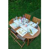 RealHomes 4+1 Gold Detaylı Soyut Çizimli Amerikan Servis & Runner Seti