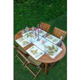 RealHomes 4+1 Gold Detaylı Yaprak Çizimli Amerikan Servis & Runner Seti
