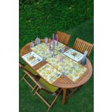 RealHomes 4+1 Kurumuş Sonbahar Yaprakları & Geyik Tasarımlı Amerikan Servis & Runner Seti