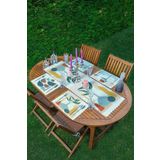 RealHomes 4+1 Özel Tasarım Dijital Baskılı Amerikan Servis & Runner Seti, ServisRunner-Set155