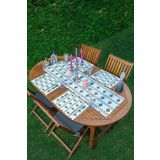 RealHomes 4+1 Özel Tasarım Iskandinav Motifli Amerikan Servis & Runner Seti, ServisRunner-Set360