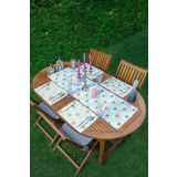 RealHomes 4+1 Pembe Çizgili Altın Varaklı Amerikan Servis & Runner Seti