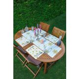 RealHomes 4+1 Pembe Çizgili Gold Figürlü Amerikan Servis & Runner Seti