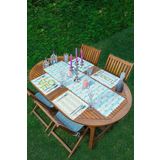 RealHomes 4+1 Pembe & Gold Detaylı Love Tasarımlı Amerikan Servis & Runner Seti