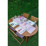 RealHomes 4+1 Pembe Motif Tasarımlı Amerikan Servis & Runner Seti