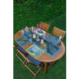 RealHomes 4+1 Renkli Egzotik Yaprak Tasarımlı Amerikan Servis & Runner Seti, ServisRunner-Set166