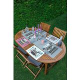RealHomes 4+1 Renkli Zemin Antika Daktilo Çizimli Amerikan Servis & Runner Seti
