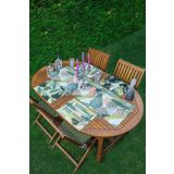 RealHomes 4+1 Renkli Zemin Üzerinde Onedraw Çizimli Modern Amerikan Servis & Runner Seti, ServisRunner-Set128
