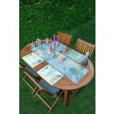RealHomes 4+1 Renkli Zeminli Gold Detaylı Mermer Desenli Modern Amerikan Servis & Runner Seti, ServisRunner-Set184