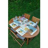RealHomes 4+1 Soyut Çizimli Renkli Bohem Tasarımlı Amerikan Servis & Runner Seti