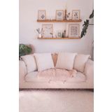 Realhomes 4'li Dikdörtgen Handmade Elişi Natural Keten Otantik Organik Pamuklu Püsküllü Kırlent Kılıfı