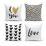 Realhomes 4'lü I Love You Kombin Yastık Kırlent Kılıf Seti